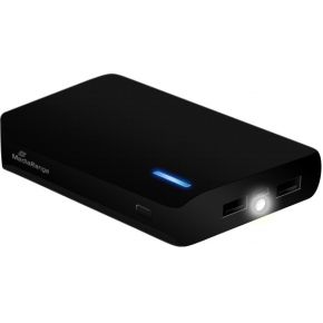 MediaRange Oplaadbare Powerbank 8800 mAh - USB & Micro USB - Met zaklamp en batterij indicatie - Zwart
