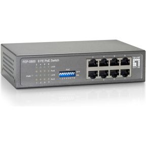 LevelOne FEP-0800 Fast Ethernet (10/100) Power over Ethernet (PoE) Grijs - [FEP-0800W65]