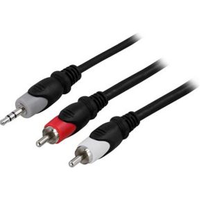 DELTACO MM-139, 3.5mm 2 x RCA Multi kleuren audio kabel, 1m