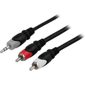 Deltaco MM-140 2m 3.5mm 2 x RCA Multi kleuren audio kabel