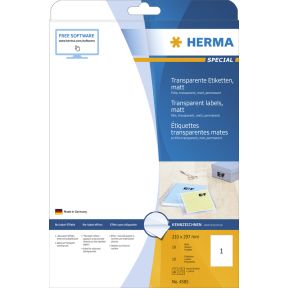 HERMA A4 Rechthoek Permanent Transparant 10stuk(s) etiket