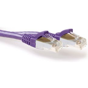 ACT Paarse 7,00 meter SFTP CAT6A patchkabel snagless met RJ45 connectoren