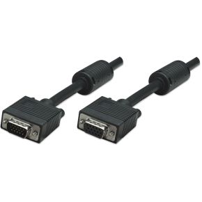 Manhattan HD15, 4.5m 4.5m VGA (D-Sub) VGA (D-Sub) Zwart VGA kabel