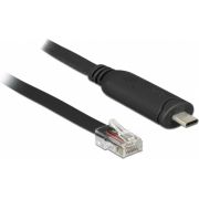 Delock 63912 Adapter USB 2.0 Type-C male > 1 x Serieel RS-232 RJ45 male 2,0 m zwart