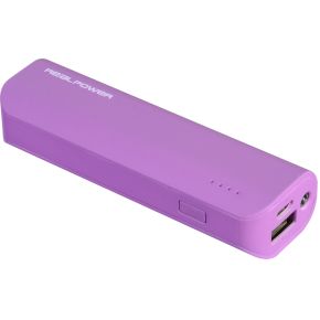 RealPower PB-2.600 - Powerbank - 2.600 mAh - Paars