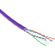 ACT Cat 6A U/UTP massieve installatiekabel, LSZH, CPR euroklasse ECA, 23AWG, violet 305 meter