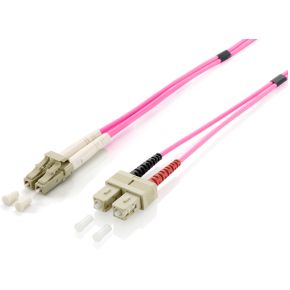 Equip 255537 15m 2x LC 2x SC Roze Glasvezel kabel