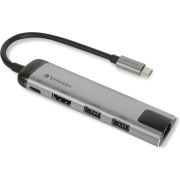 Verbatim-49141-interface-hub-USB-3-0-3-1-Gen-1-Type-C-1000-Mbit-s-Zwart-Zilver