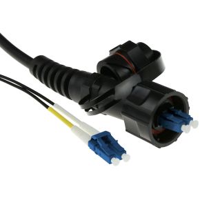 ACT RL7301 Glasvezel kabel 1 m OS2 2x LC Zwart