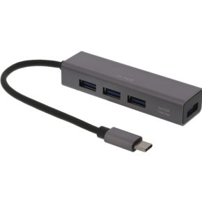 Deltaco USBC-HUB11 interface hub USB 2.0 Type-C 5000 Mbit/s Grijs