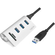 LogiLink - USB 3.0, 3-port hub, with card reader and aluminum casing