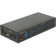 Delock 63309 Externe Industrie Hub 4 x USB 3.0 Type-A met 15 kV ESD-bescherming