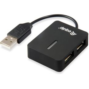 Equip 128952 interface hub USB 2.0 480 Mbit/s Zwart