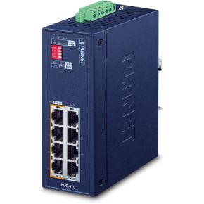 PLANET IP30 Industrial 4-port Power over Ethernet (PoE) Blauw