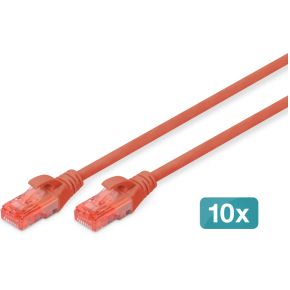 Digitus DK-1617-0025-R-10 netwerkkabel Rood 0,25 m Cat6 U/UTP (UTP)