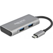 Delock 63260 externe USB 10 Gbps USB Type-C hub met 2 x USB Type-A en 2 x USB Type-C