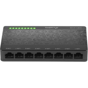 Lanberg DSP1-0108 netwerk- Unmanaged Fast Ethernet (10/100) Zwart netwerk switch