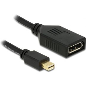 Delock 65554 Adapter mini DisplayPort male naar DisplayPort female 8K zwart