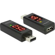 Delock 65569 Adapter USB 2.0 A male > A female met LED-indicator voor Volt en Ampère