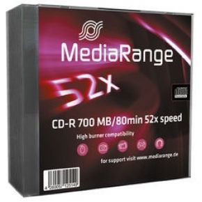 MediaRange CD-R 80Min - 700MB - Speed 52x - Slimcase - 10 stuks