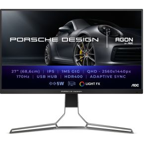 AOC Porsche PD27S computer monitor 68,6 cm (27 ) 2560 x 1440 Pixels Zwart, Grijs