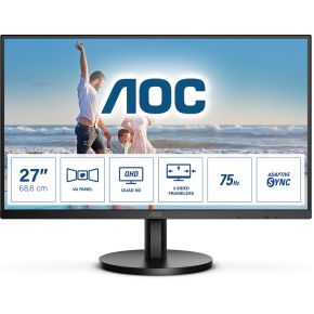 AOC Q27B3MA computer monitor 2560 x 1440 Pixels Zwart