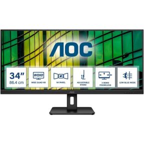 AOC U34E2M computer monitor 86,4 cm (34 ) 3440 x 1440 Pixels Wide Quad HD Zwart