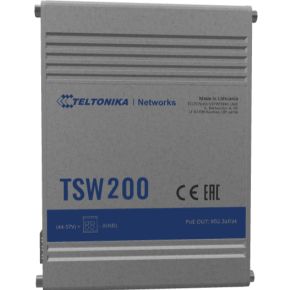 Teltonika TSW200 netwerk- Gigabit Ethernet (10/100/1000) Power over Ethernet (PoE) Aluminium netwerk switch