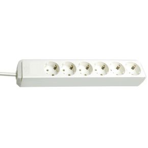 Brennenstuhl Eco-Line Stekkerdoos 6-voudig (Stellerblok met hogere contactbescherming en 1,5m kabel) wit