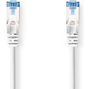 CAT6a netwerkkabel - S/FTP - RJ45 Male - RJ45 Male - 0.25 m - Snagless - Rond - LSZH - Wit - Label