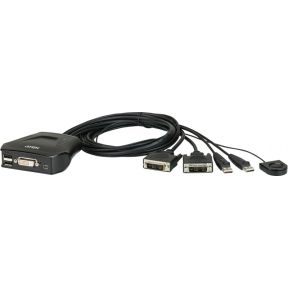 ATEN mini KVM switch 2-port USB CS22D DVI