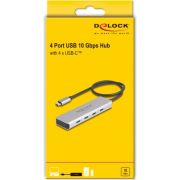 Delock-64231-USB-10-Gbps-USB-Type-C-Hub-met-4-x-USB-Type-C-female-met-35cm-aansluitkabel