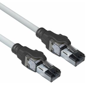 ACT Grijze 5 meter S/FTP CAT6A IDC 4PPoE / PoE++ 100W LSZH patchkabel snagless met RJ45 connectoren