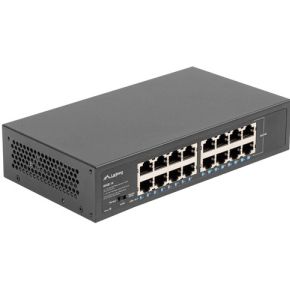 Lanberg RSGE-16 netwerk- Unmanaged Gigabit Ethernet (10/100/1000) 1U Zwart netwerk switch