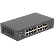 Lanberg RSGE-16 netwerk- Unmanaged Gigabit Ethernet (10/100/1000) 1U Zwart netwerk switch