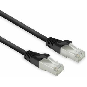 ACT Zwarte 0.25 meter LSZH U/FTP CAT8 datacenter slimline patchkabel snagless met RJ45-connectoren