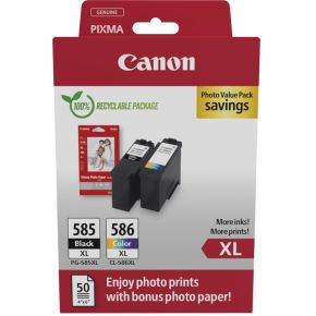 Canon PG-585XL/CL-586 PVP inktcartridge 2 stuk(s) Origineel Hoog (XL) rendement Zwart, Cyaan, Magent