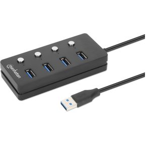 Intellinet Manhattan 180887 interface hub USB 3.2 Gen 1 (3.1 Gen 1) Type-A 5000 Mbit/s Zwart