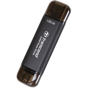 Transcend ESD310C Thunderbolt technologie 128 GB USB Type-A / USB Type-C USB 3.2 Gen 2x2 Zwart