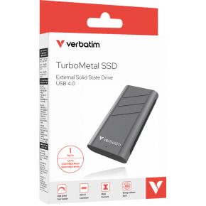 Verbatim TurboMetal SSD USB4 1TB USB Type-C USB4 Gen 2x2 Zilver