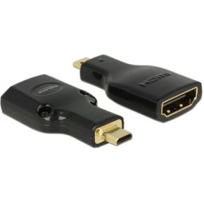 Delock 65664 Adapter High Speed HDMI met Ethernet – HDMI Micro-D male > HDMI-A female 4K zwart
