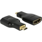 Delock 65664 Adapter High Speed HDMI met Ethernet – HDMI Micro-D male > HDMI-A female 4K zwart