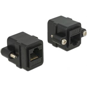 Delock 85124 Adapter RJ45-aansluiting > RJ45-aansluiting paneelmontage Cat.6 UTP