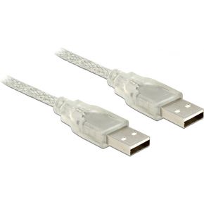 Delock 83886 Kabel USB 2.0 Type-A male > USB 2.0 Type-A male 0,5 m transparant