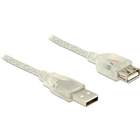 Delock 83885 Verlengkabel USB 2.0 Type-A male > USB 2.0 Type-A female 5 m transparant