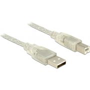 Delock 83896 Kabel USB 2.0 Type-A male > USB 2.0 Type-B male 5 m transparant