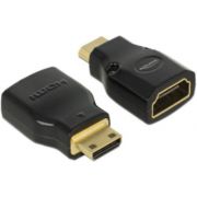 Delock 65665 Adapter High Speed HDMI met Ethernet – HDMI Mini-C male > HDMI-A female 4K zwart