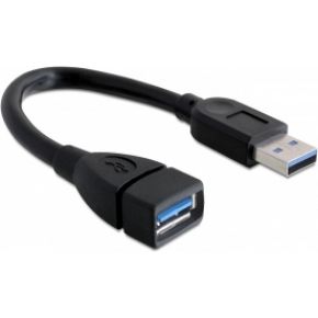 Delock 82776 Verlengkabel USB 3.0 Type-A male > USB 3.0 Type-A female 15cm zwart