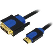 LogiLink CHB3103 video kabel adapter  DVI- HDMI zwart/blauw 3m