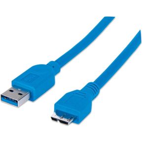 Manhattan 325424 USB-kabel USB A <> Micro-USB B 2m blauw